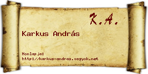 Karkus András névjegykártya