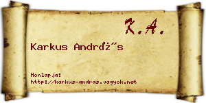 Karkus András névjegykártya