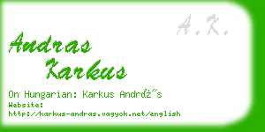 andras karkus business card